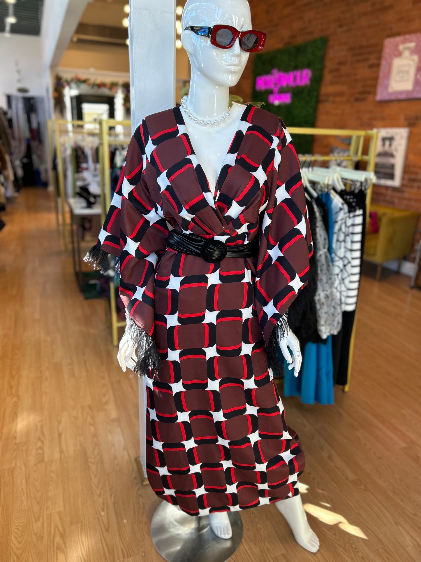 Retro Luxe Feather Dress