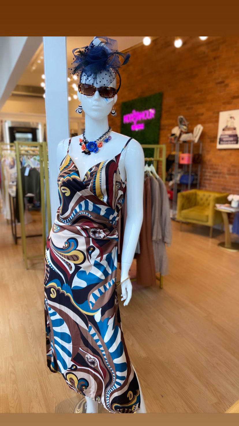 Purple multi design dress