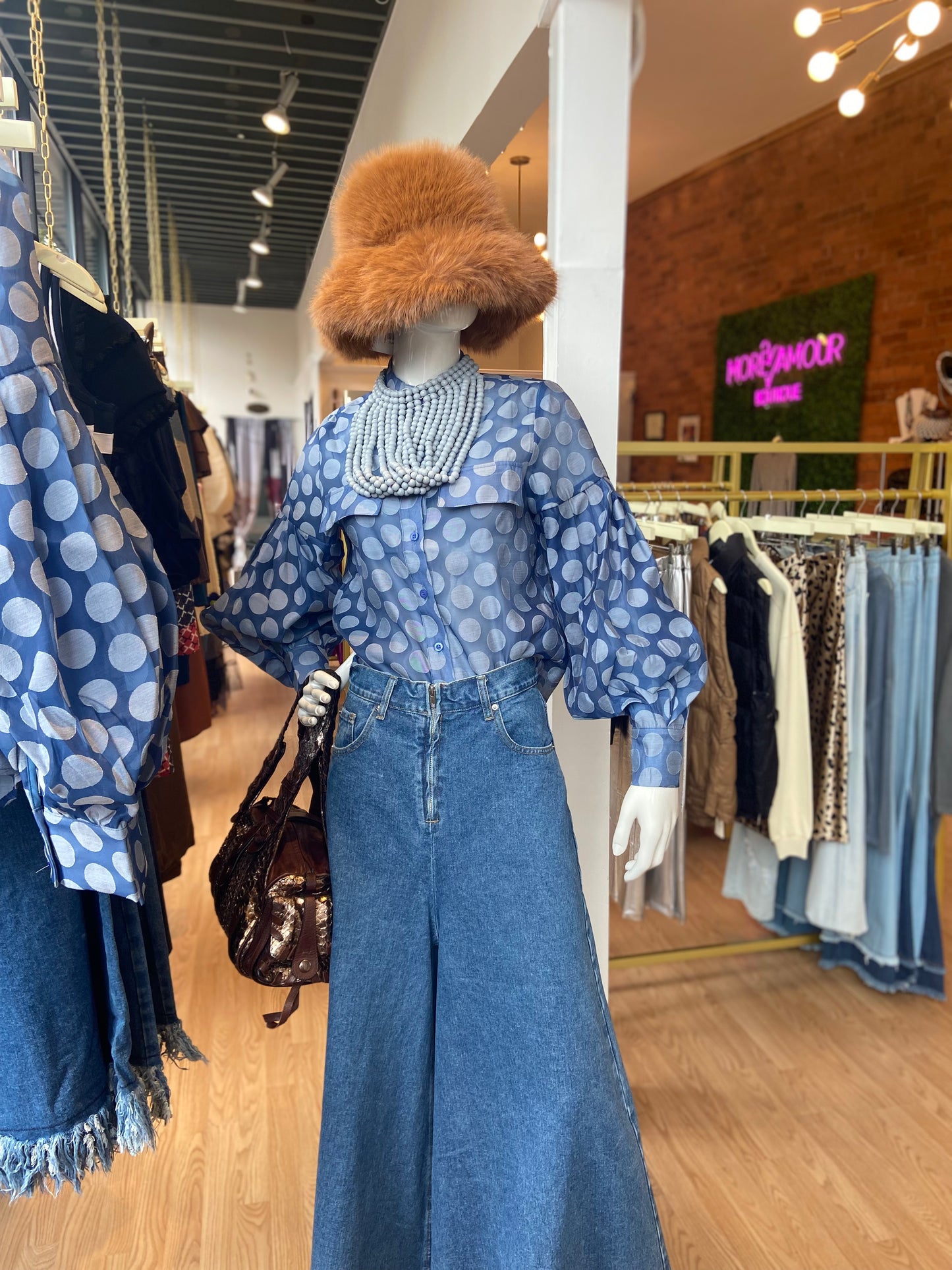 Polka Denim blouse