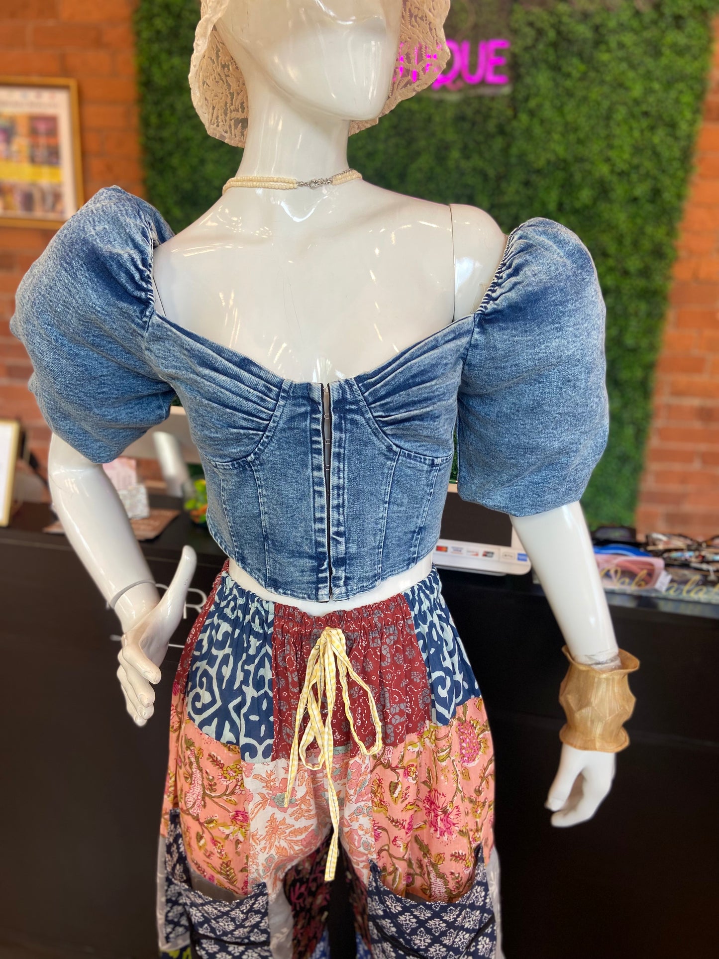 Denim corset Top