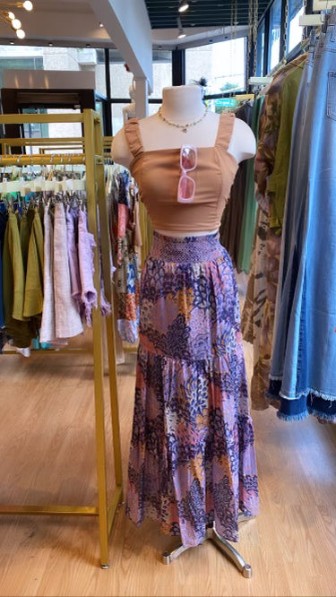 Floral printed maxi skirt