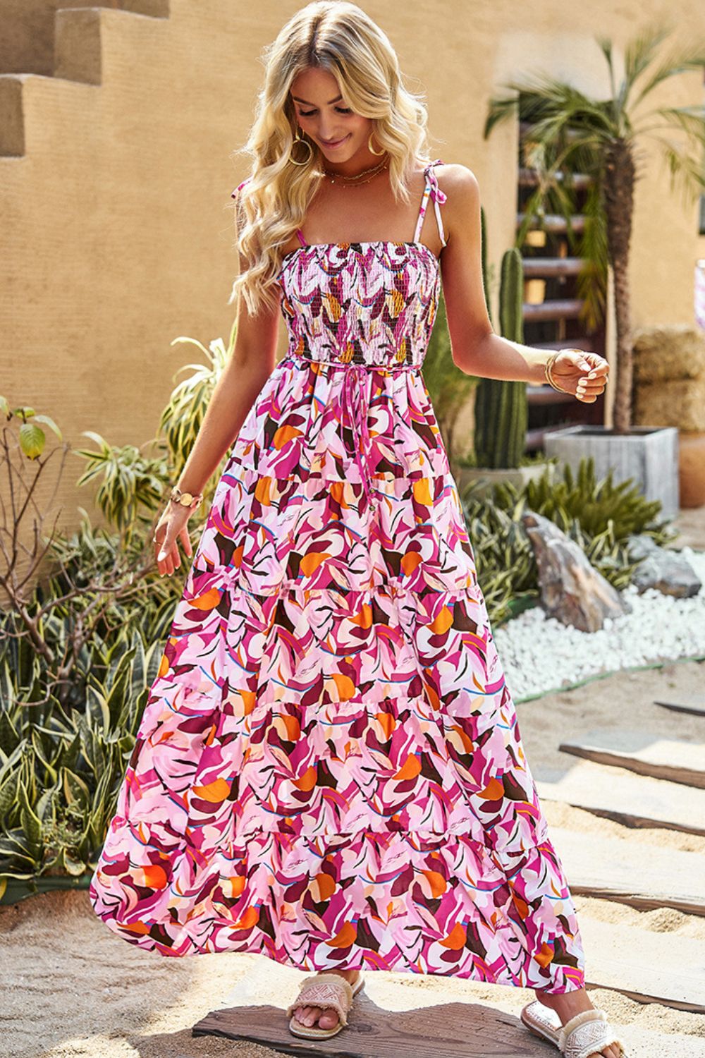 Floral Tie-Maxi Dress