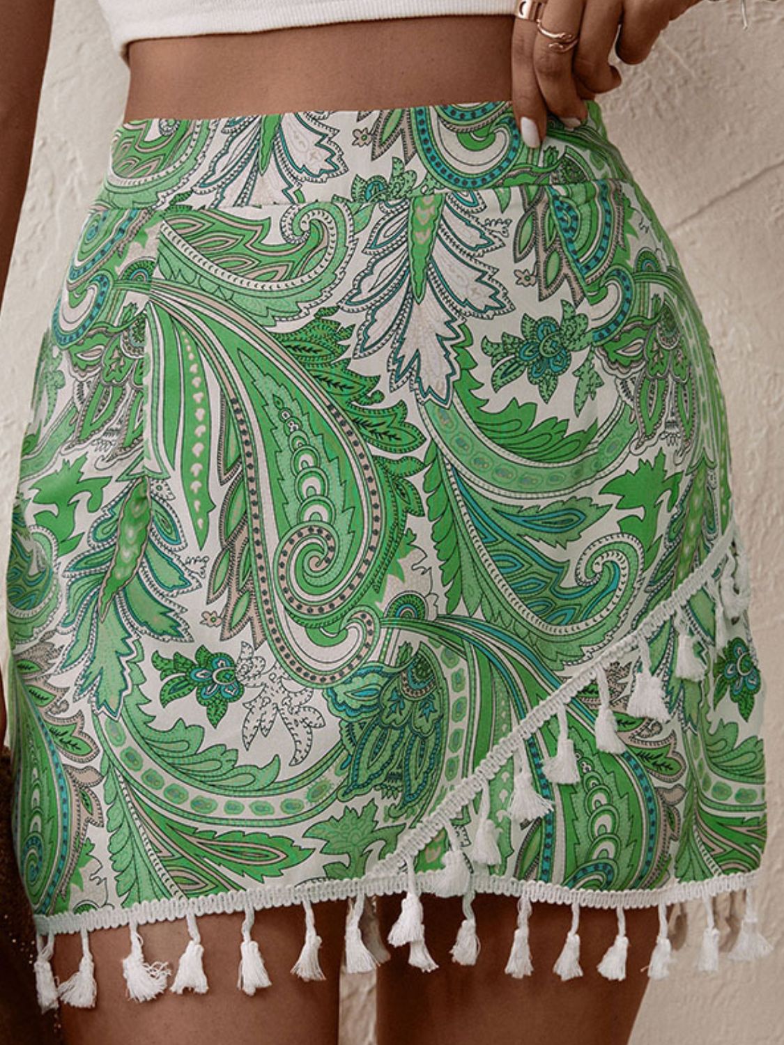 Printed Tassel Shorts