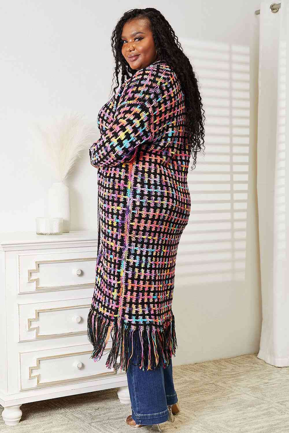 Multicolored Fringe Cardigan
