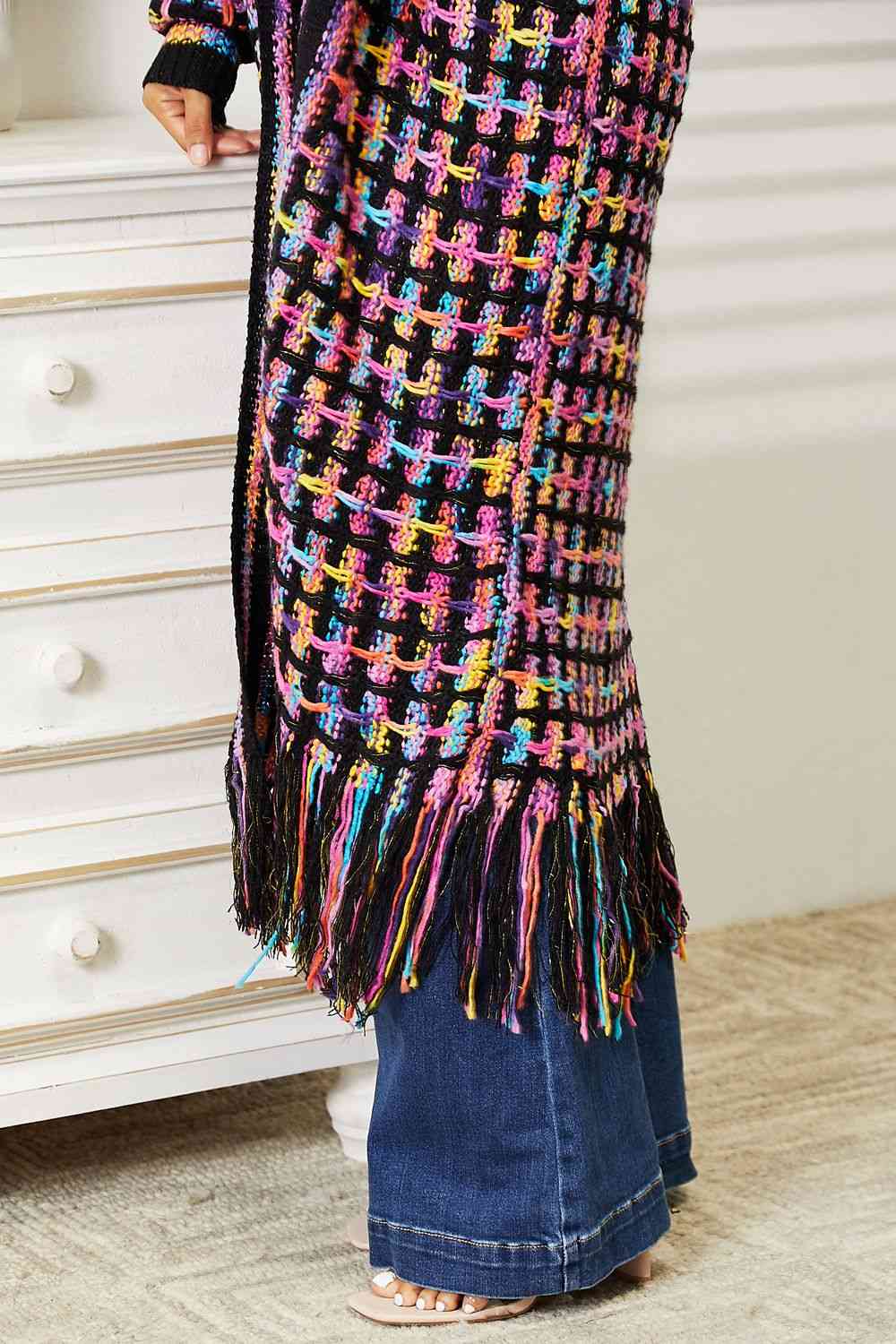 Multicolored Fringe Cardigan