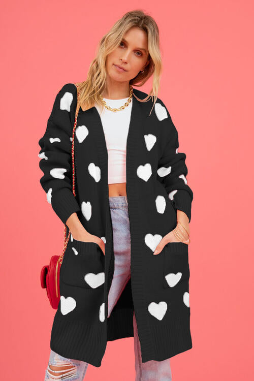 Heart open front cardigan