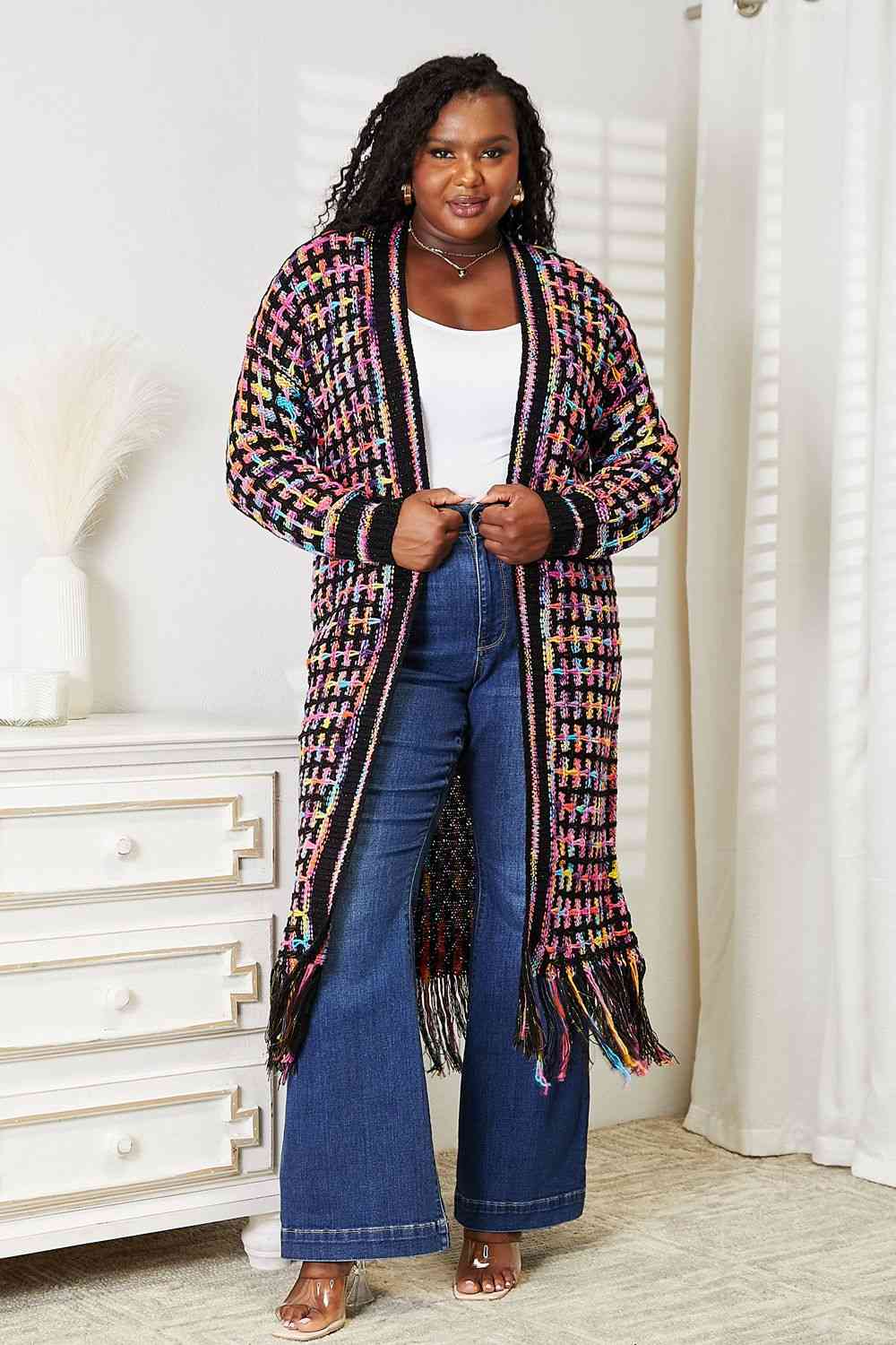 Multicolored Fringe Cardigan