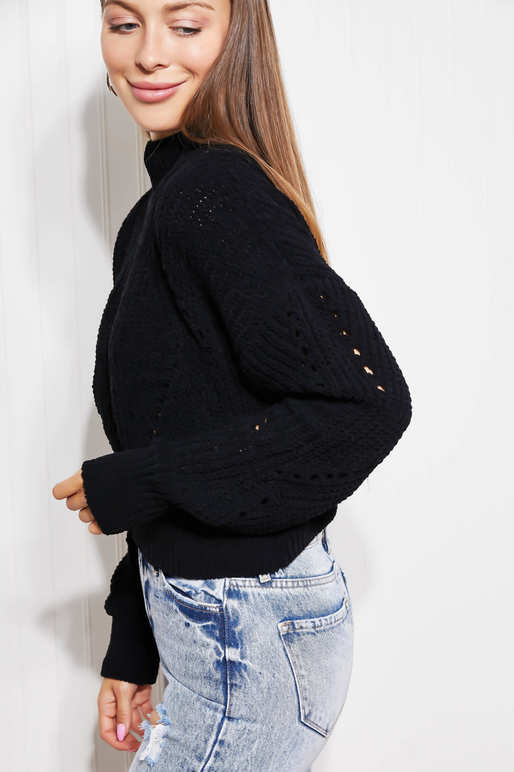 Chilly Mornings Cropped Turtleneck Sweater