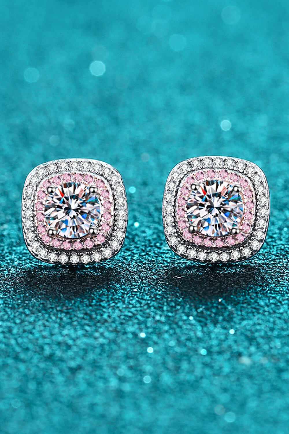 Geometric Pink Studs