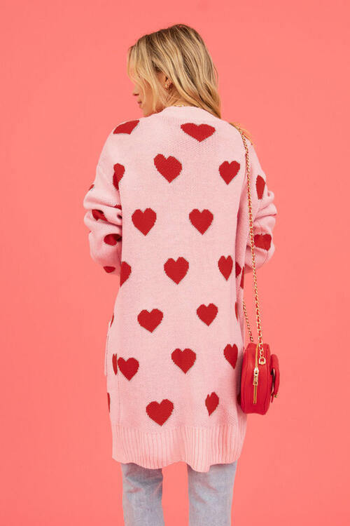 Heart open front cardigan