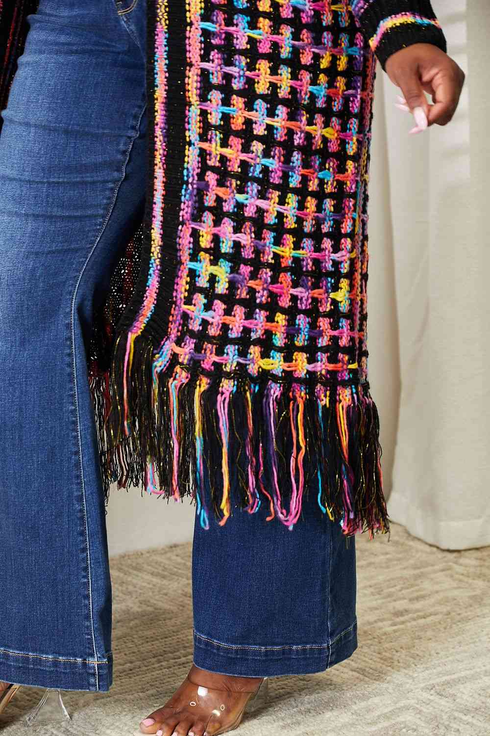 Multicolored Fringe Cardigan