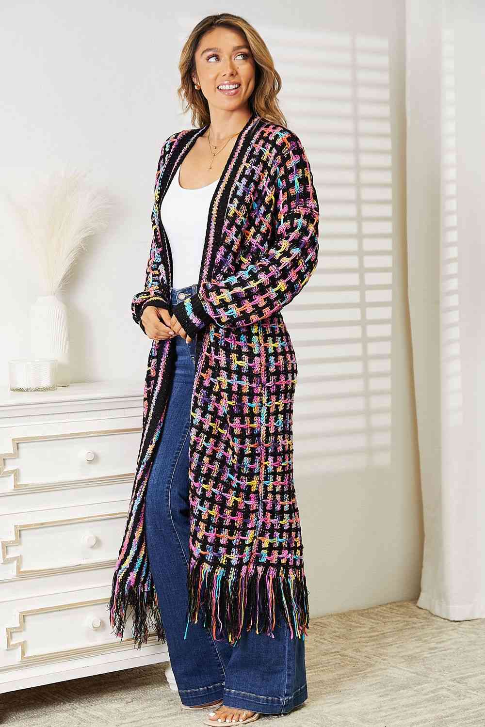 Multicolored Fringe Cardigan