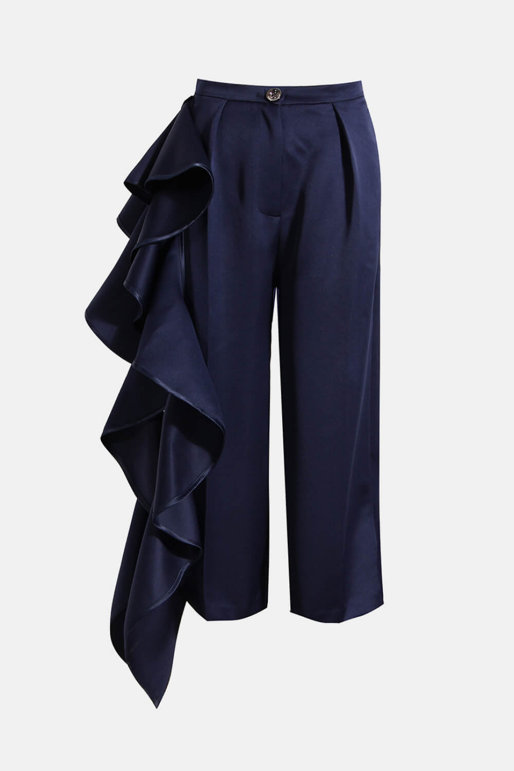 Ruffled Pleated Wide Leg Pants