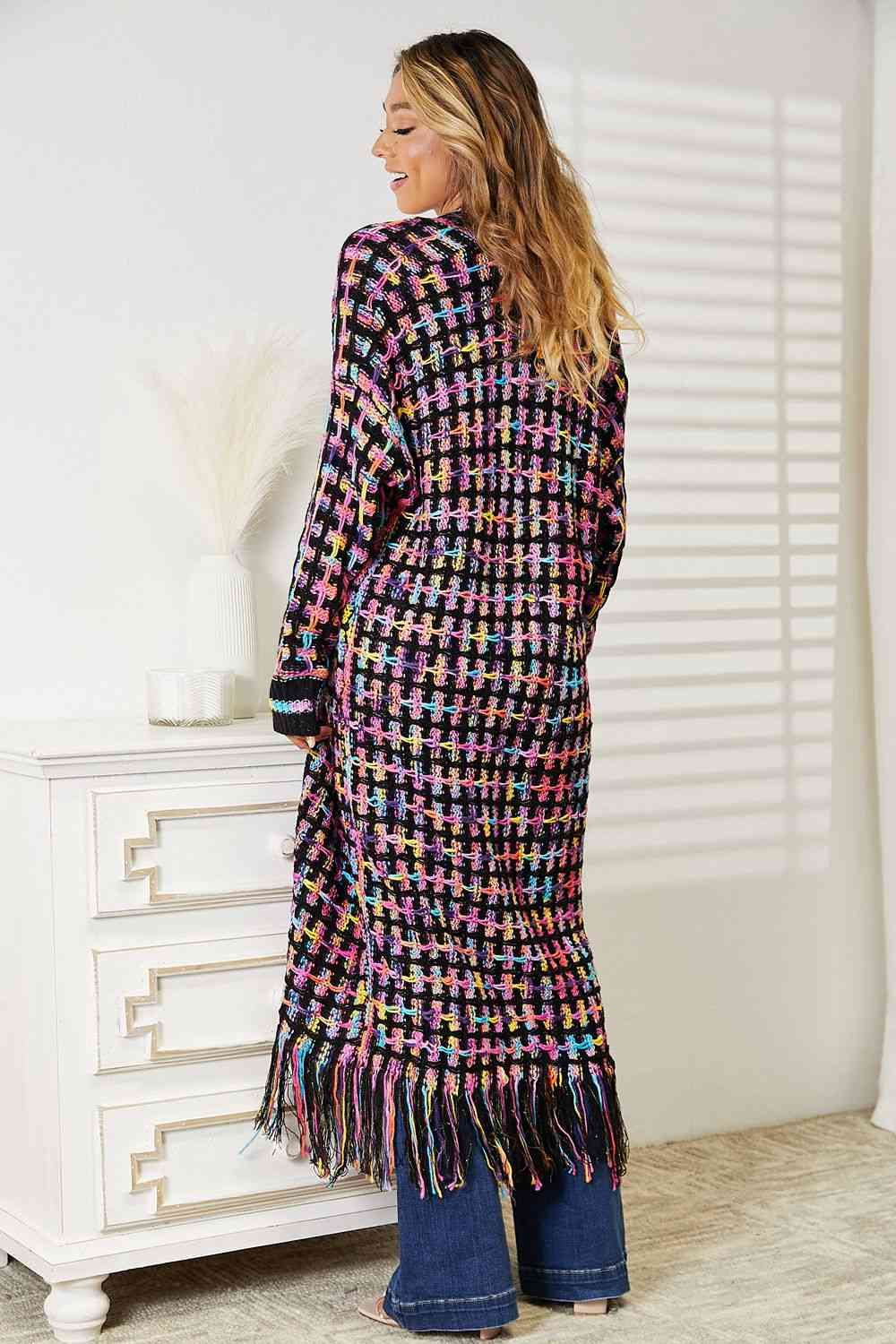 Multicolored Fringe Cardigan