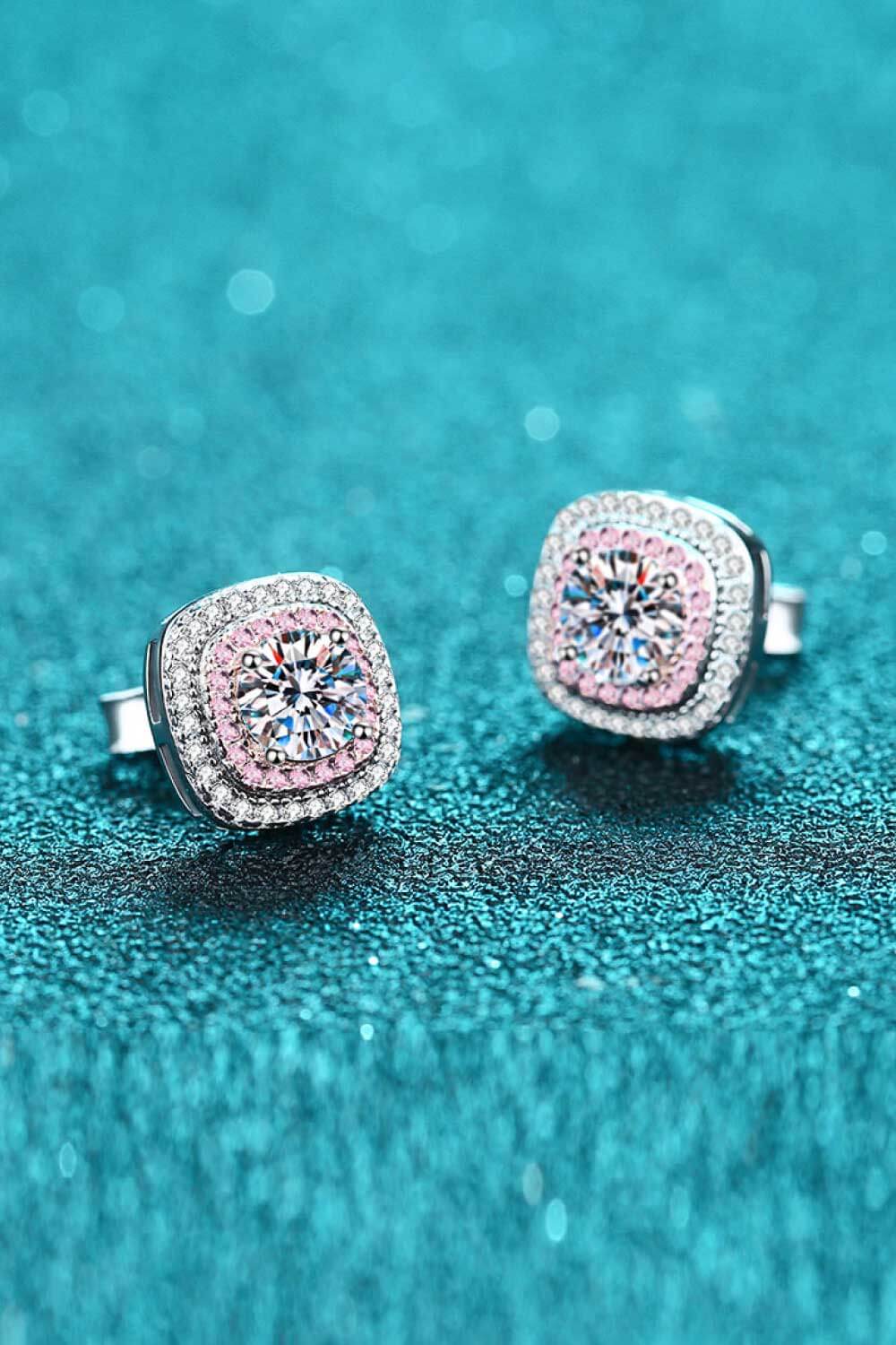 Geometric Pink Studs