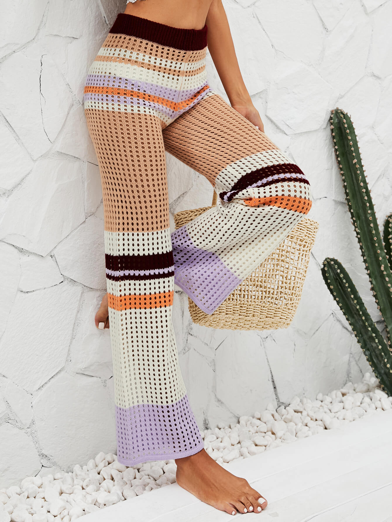 Color Block Knit Pants