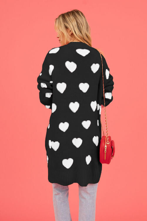 Heart open front cardigan