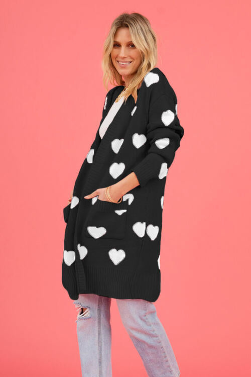 Heart open front cardigan