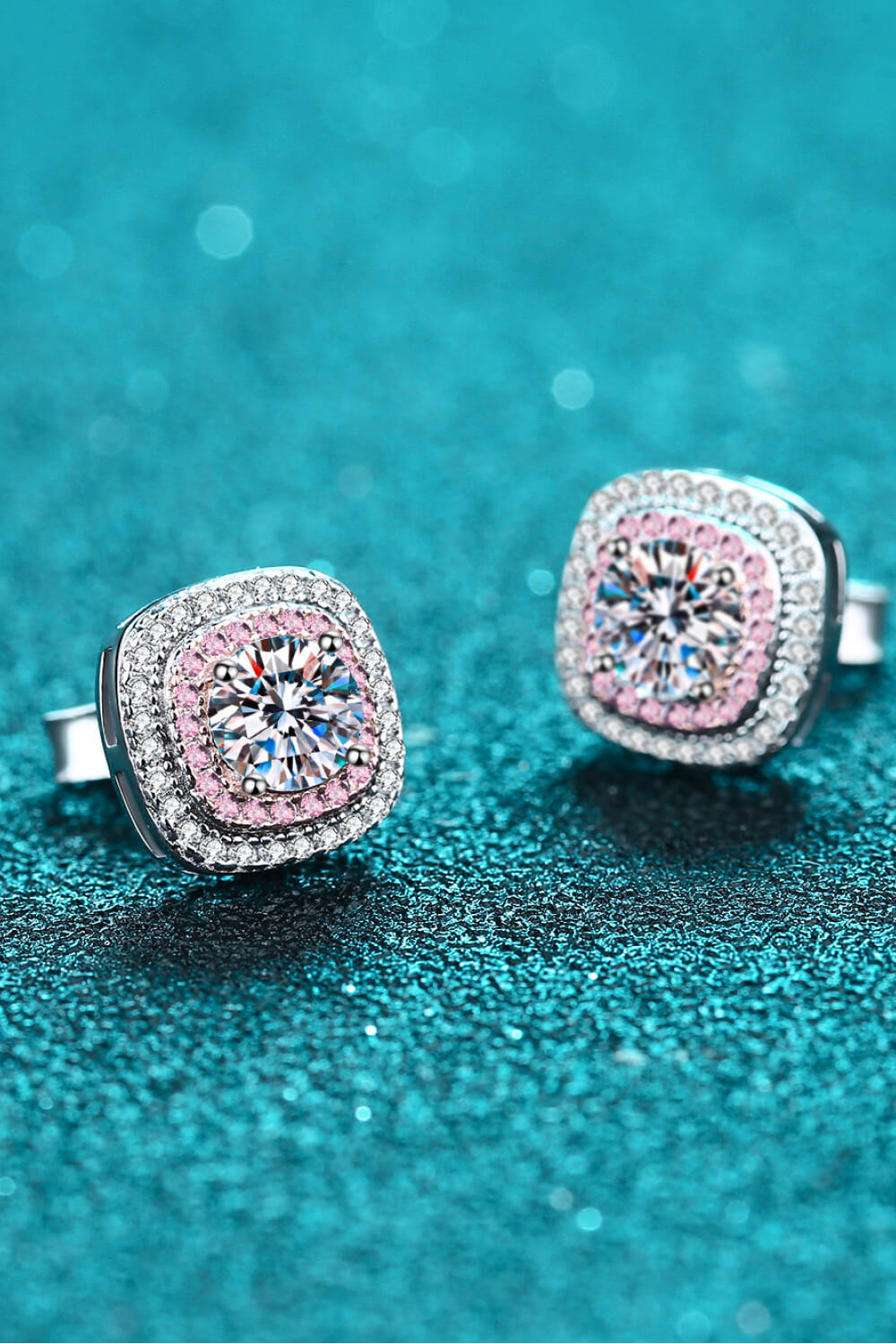 Geometric Pink Studs