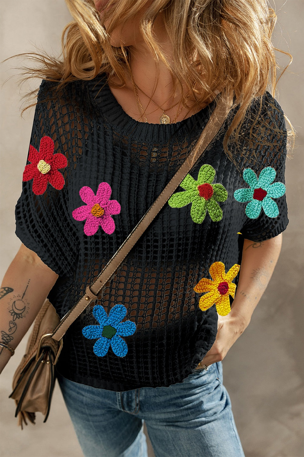 Flower Knit Top