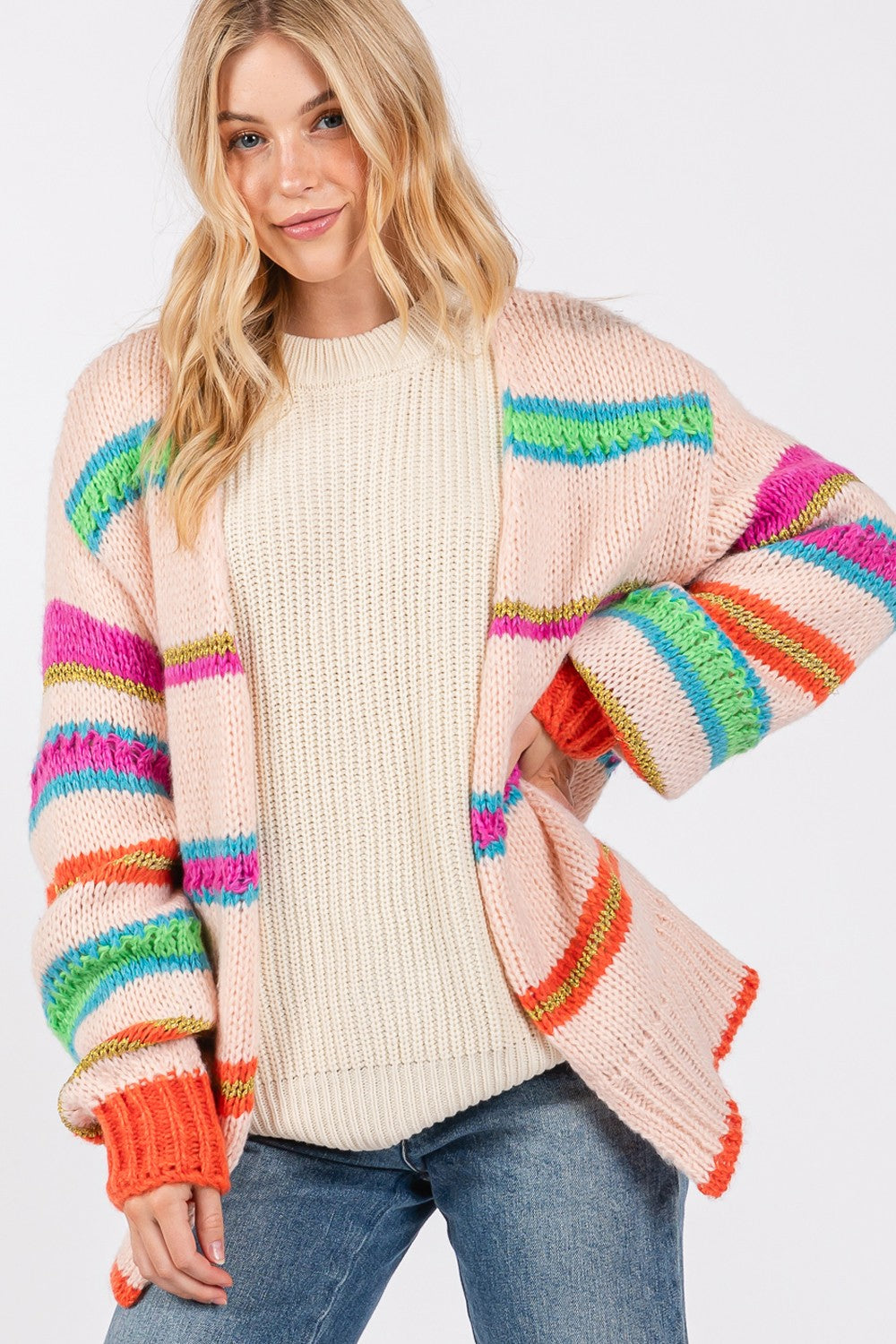 Multi Striped Cardigan