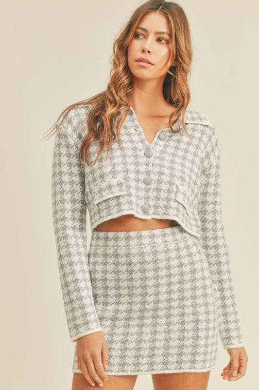 Houndstooth Knit Set