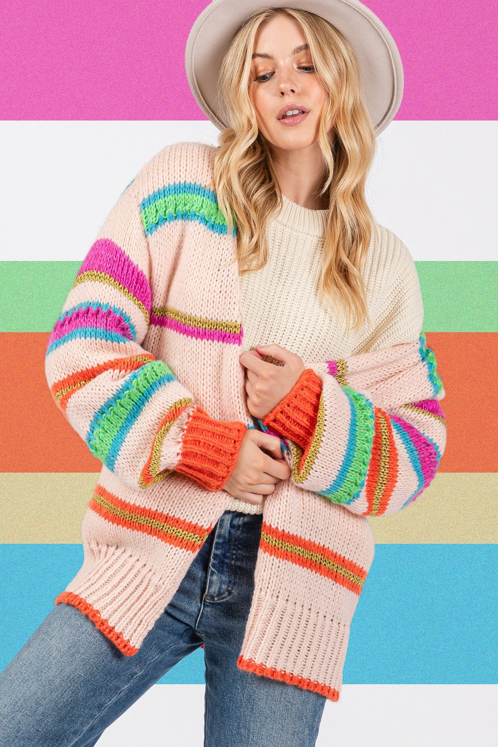 Multi Striped Cardigan