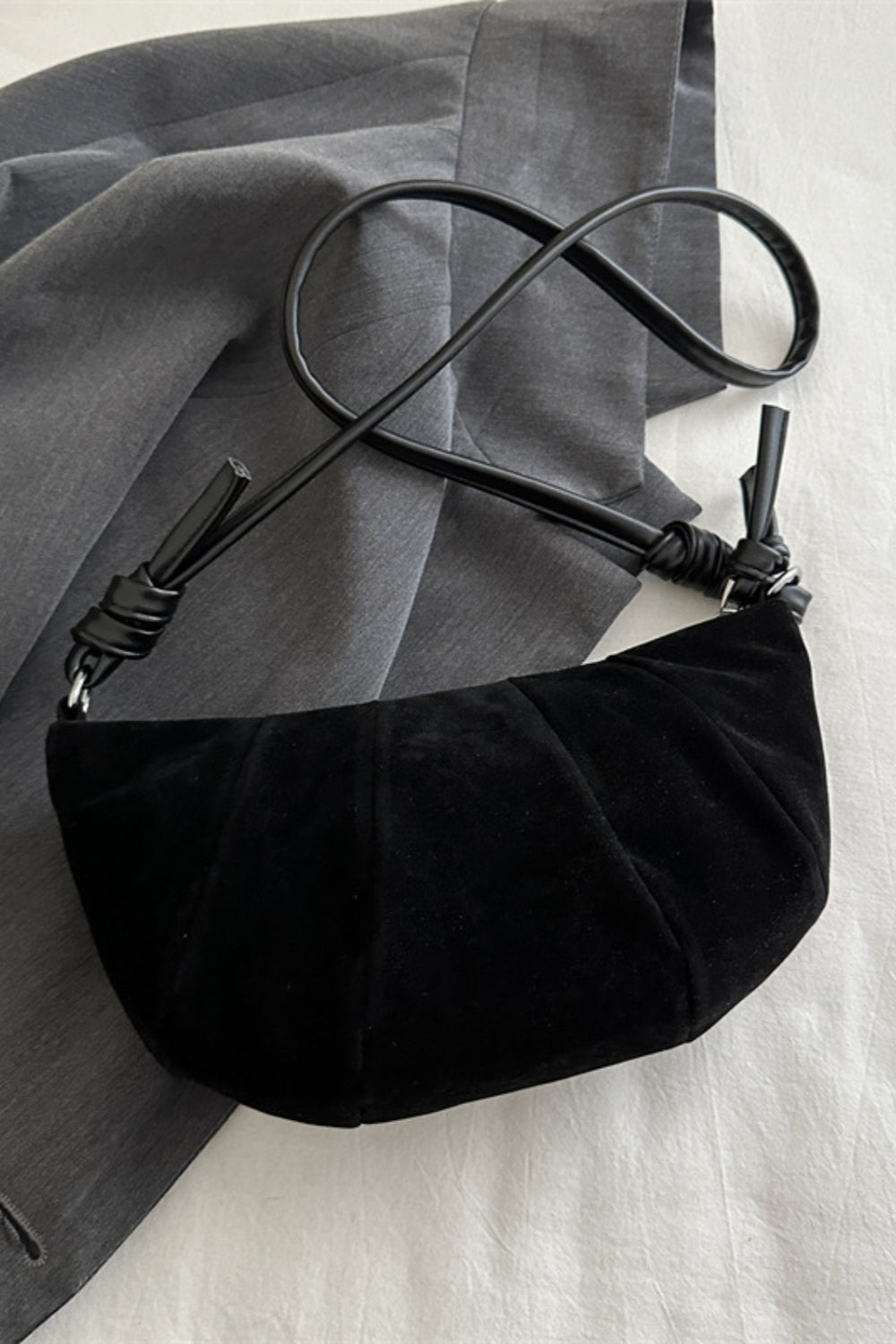 Suede Croissant Shape Bag