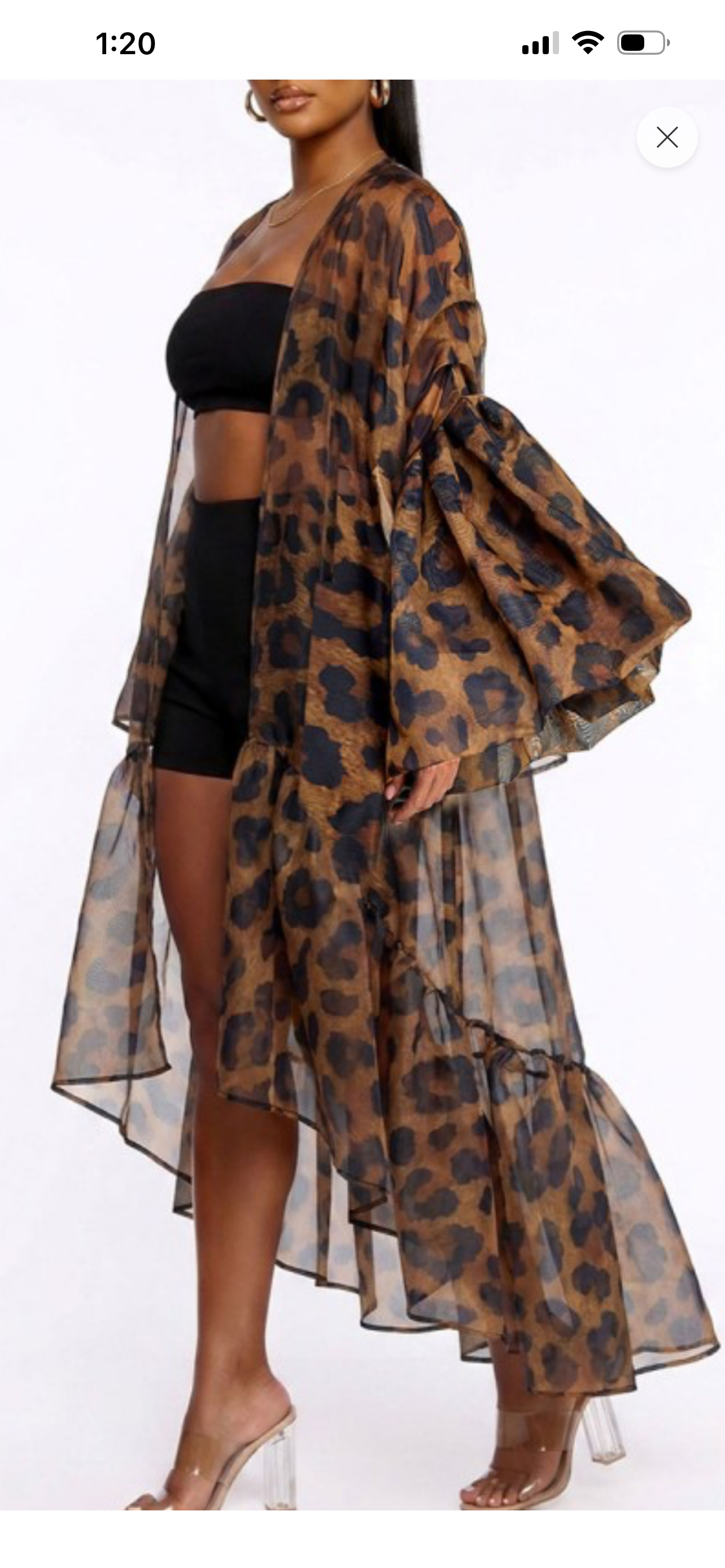 Wild Amour Leopard Ruffle Duster (Curvy)
