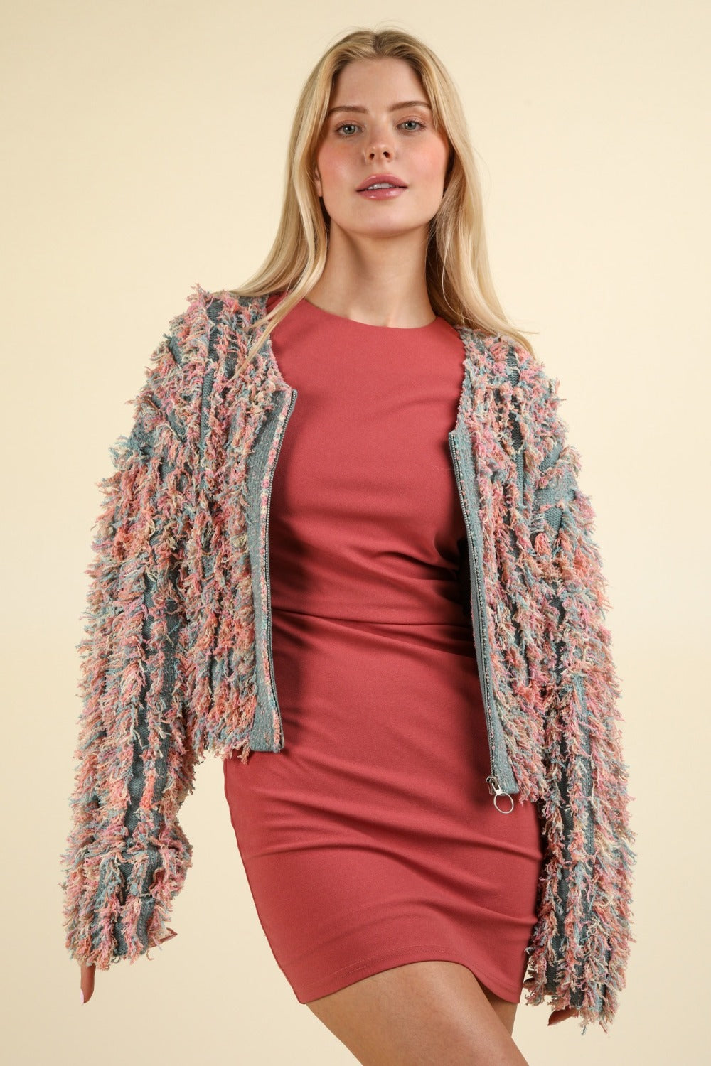 Shaggy Yarn Jacket