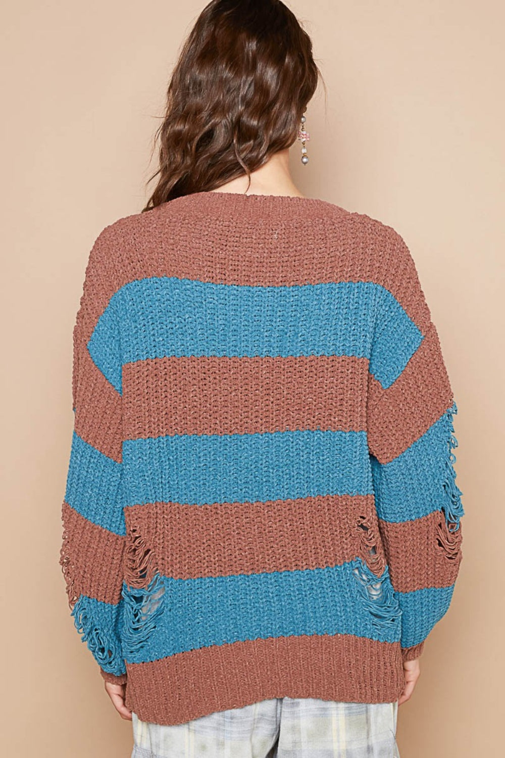 Striped Distressed Sweater