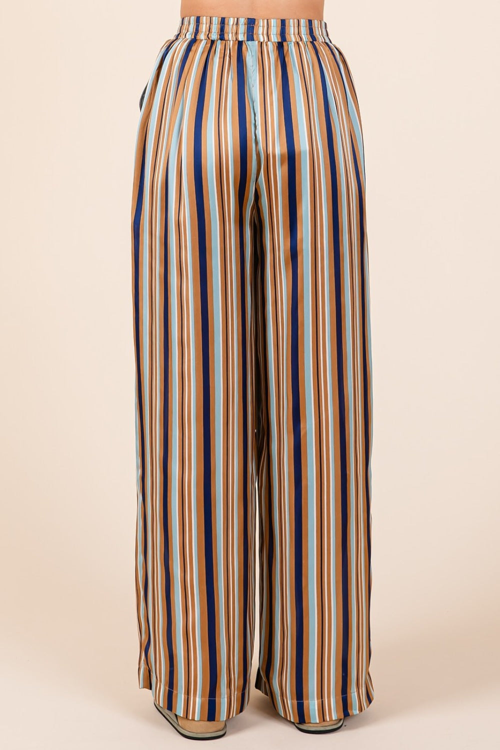 Striped Waist Wide Leg Pants