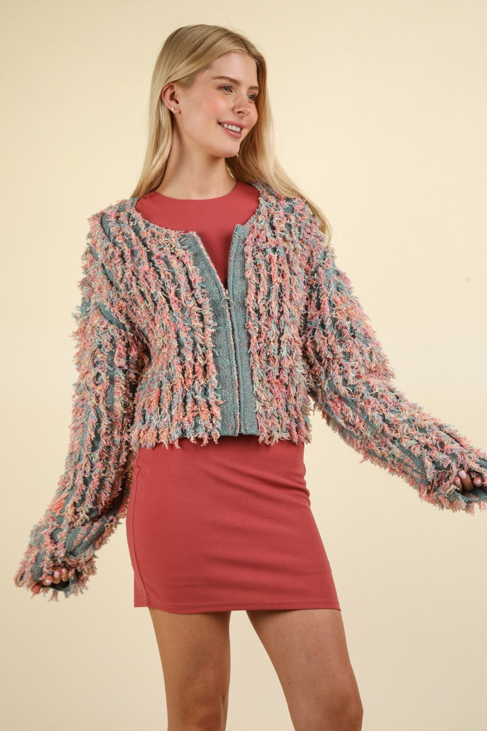 Shaggy Yarn Jacket