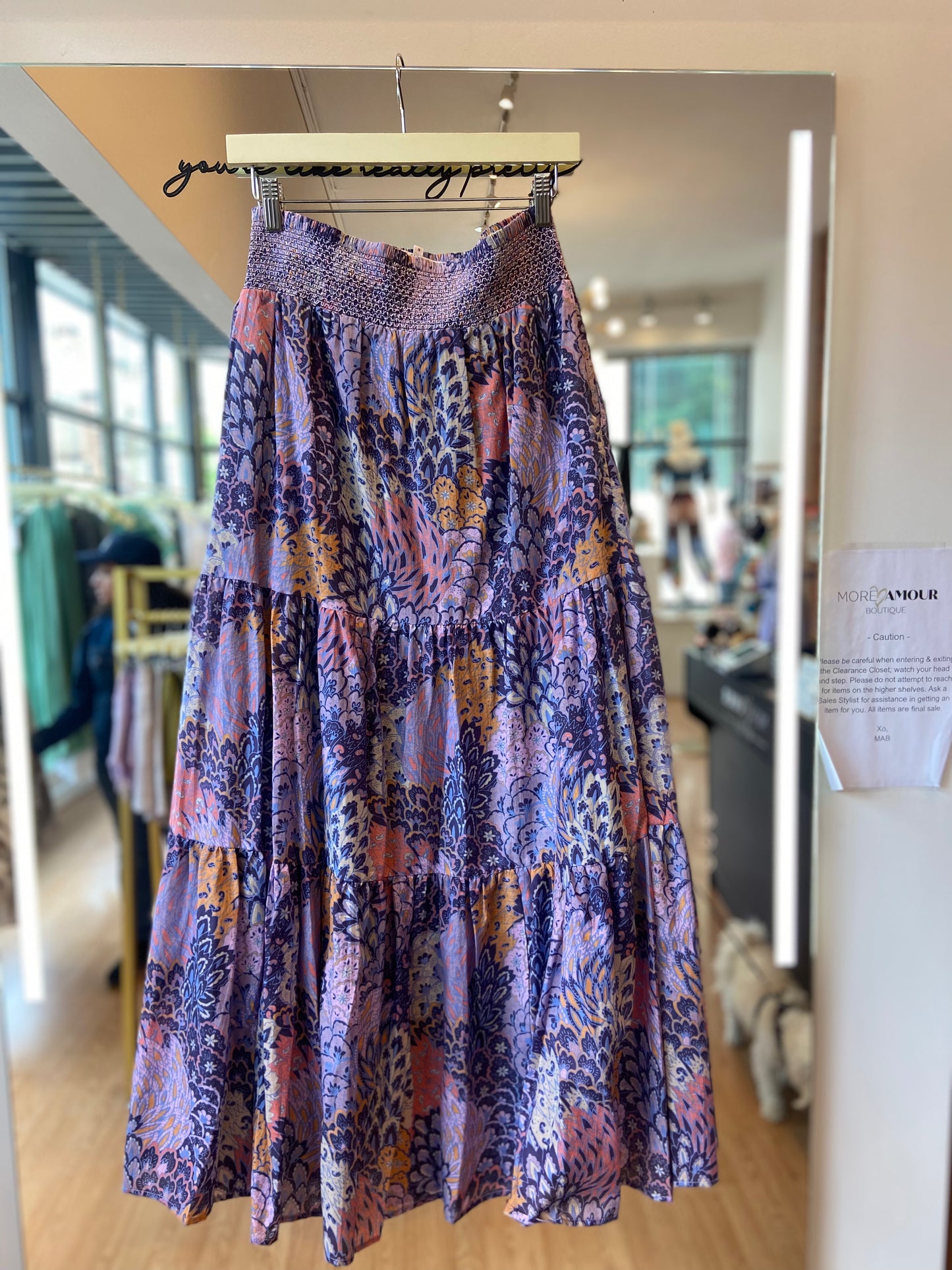 Floral printed maxi skirt