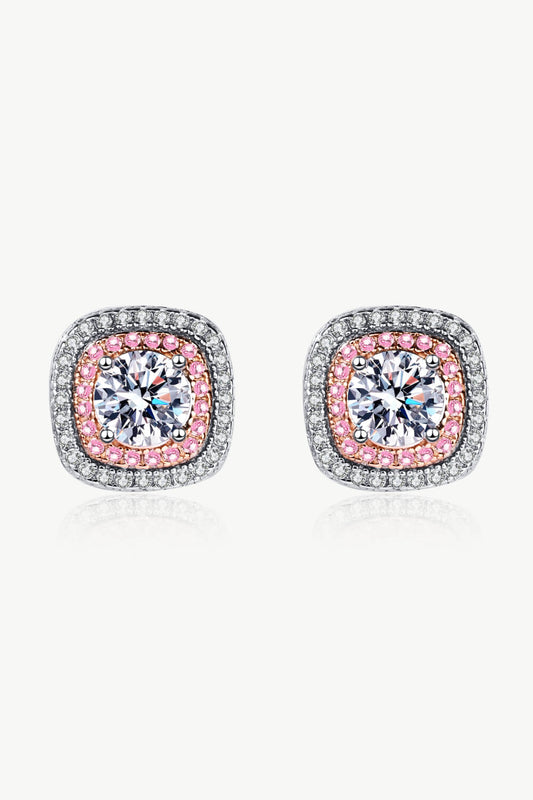 Geometric Pink Studs