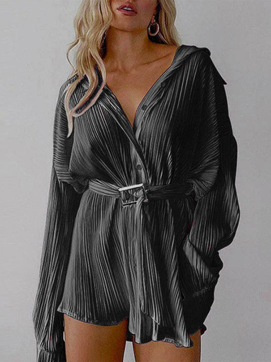 Pleated Shirt Dress