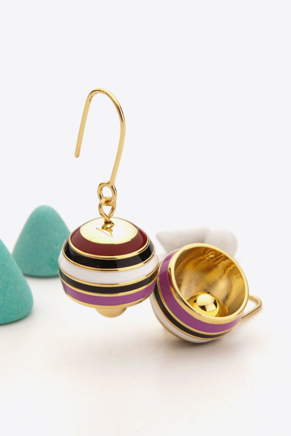 Striped Enamel Drop Earrings