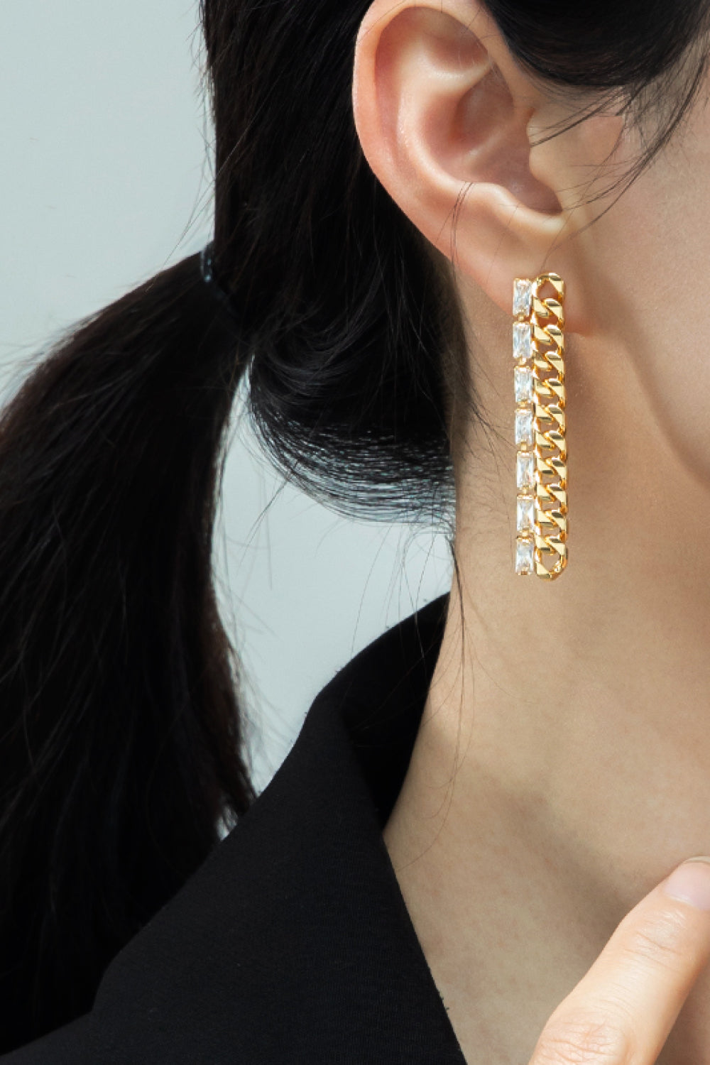 Curb Chain Drop Earrings