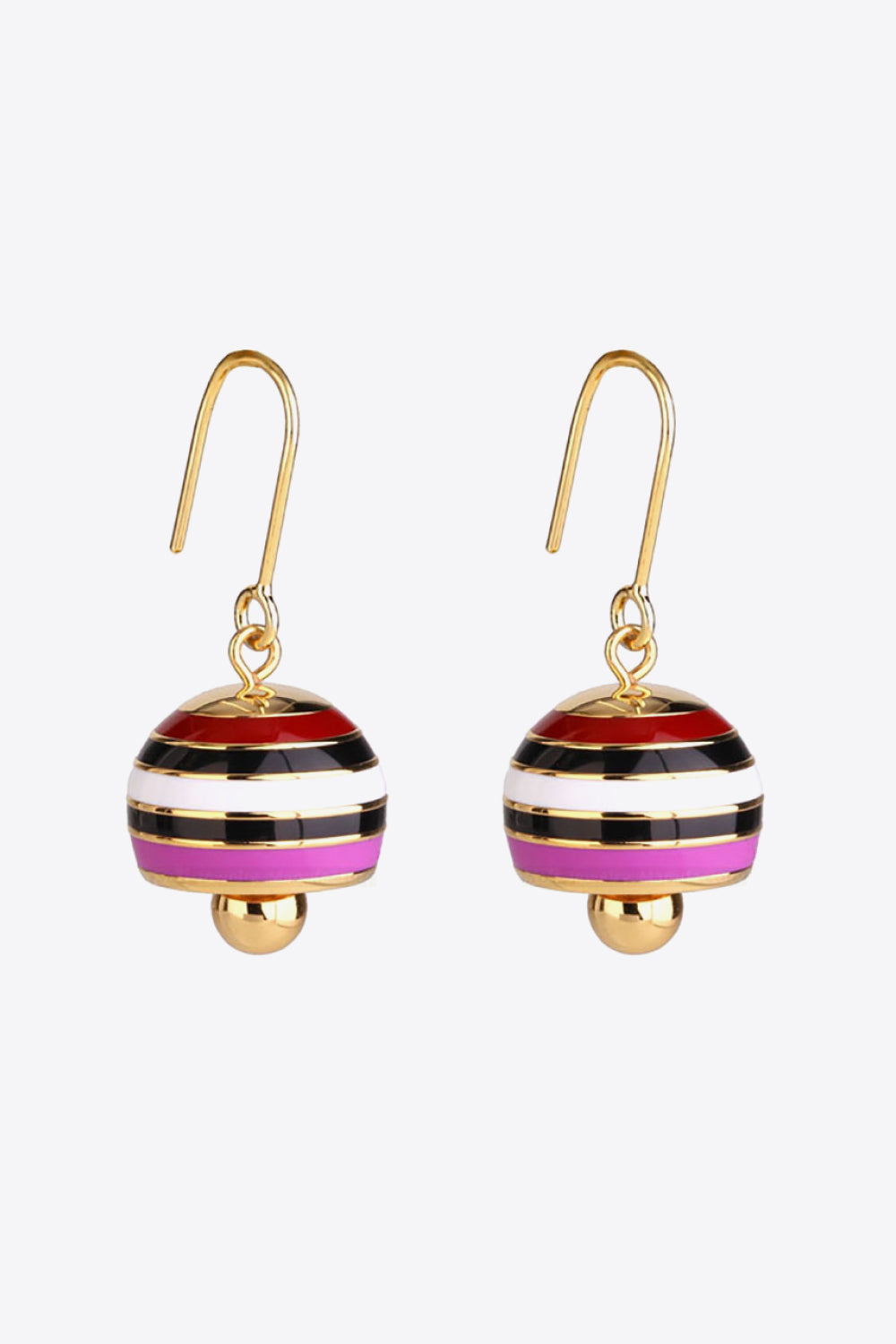 Striped Enamel Drop Earrings