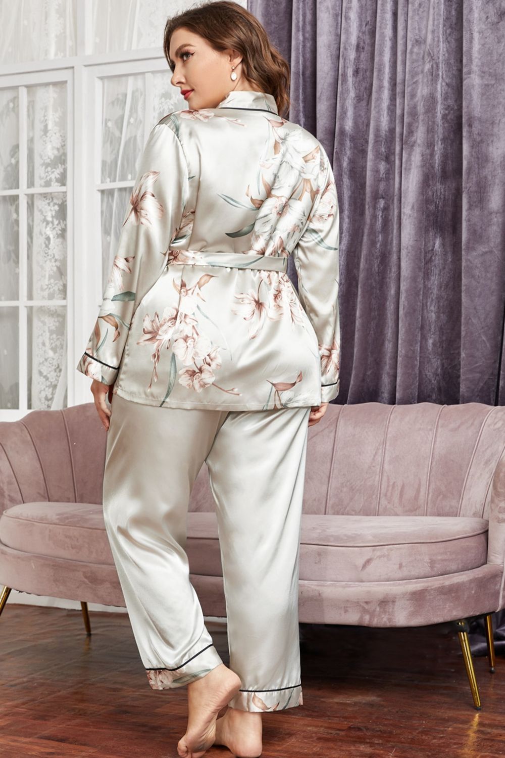 Floral Robe Pajama Set