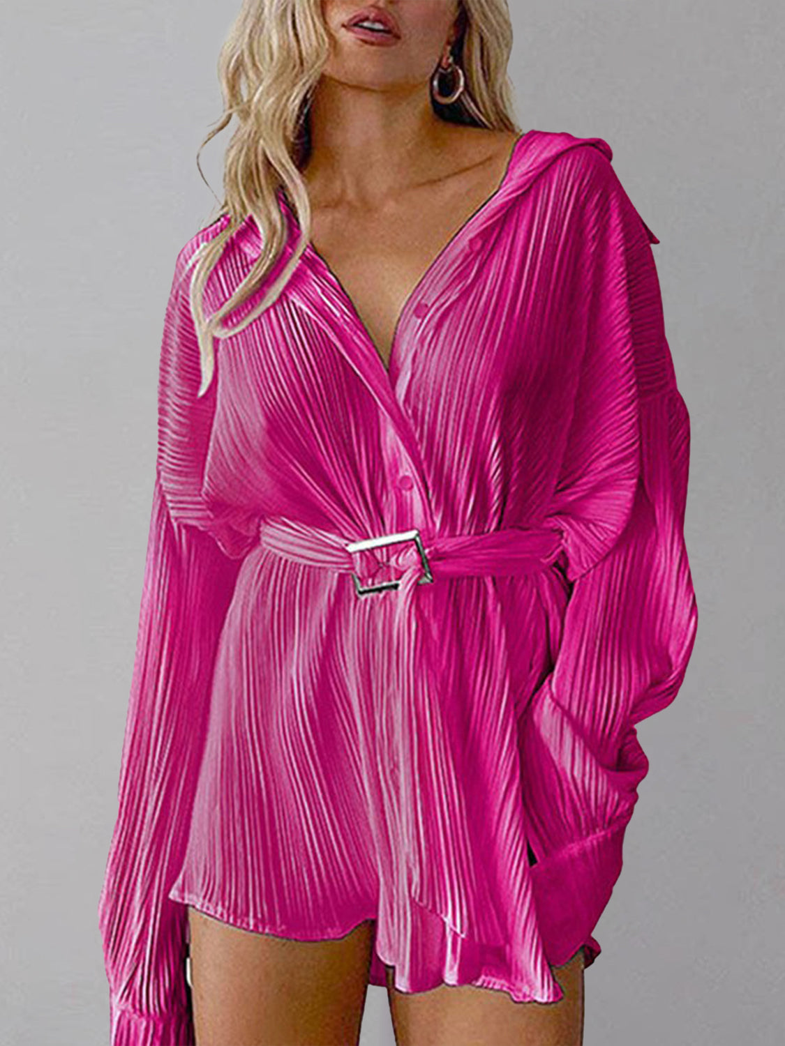 Pleated Shirt Dress