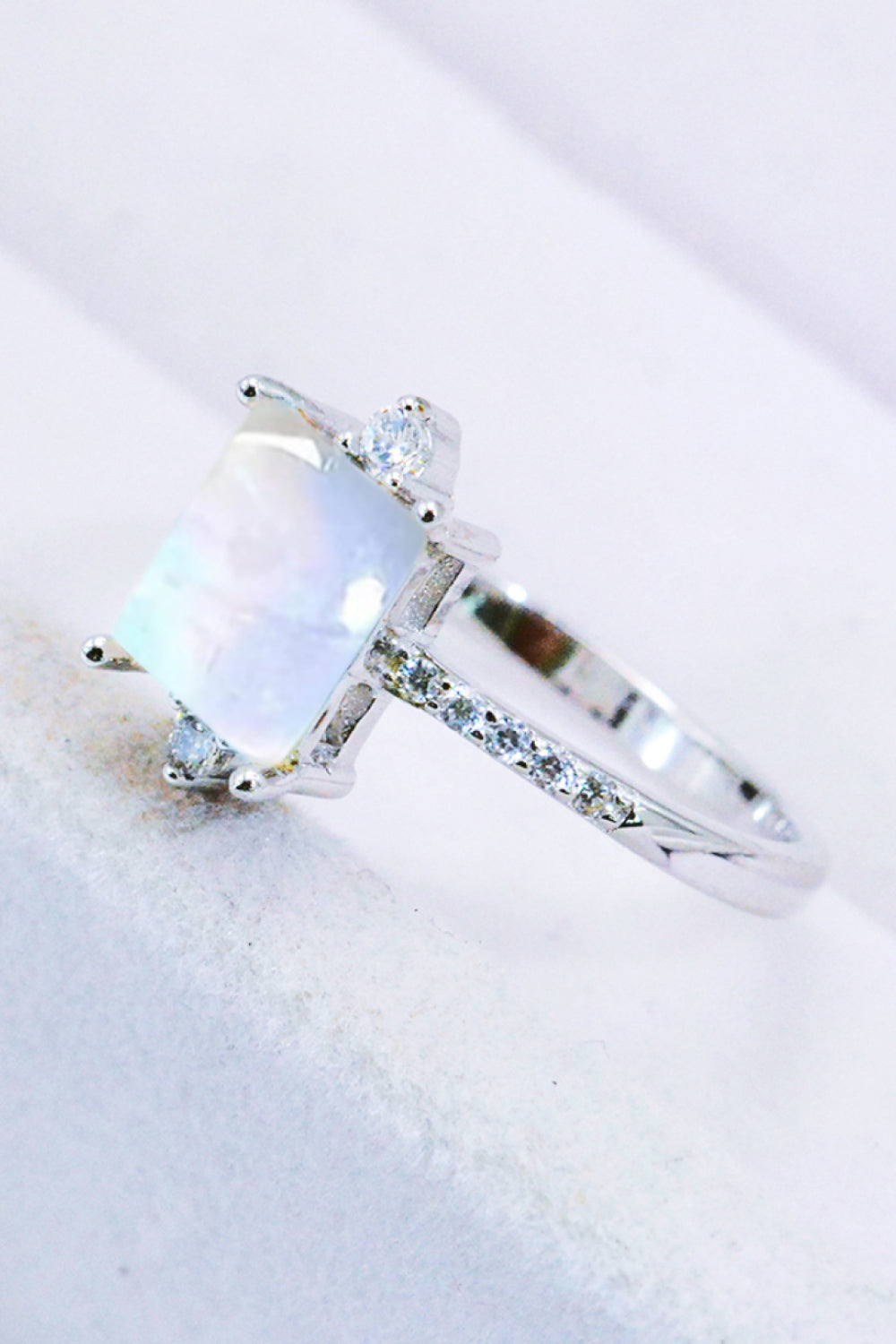 Square Moonstone Ring