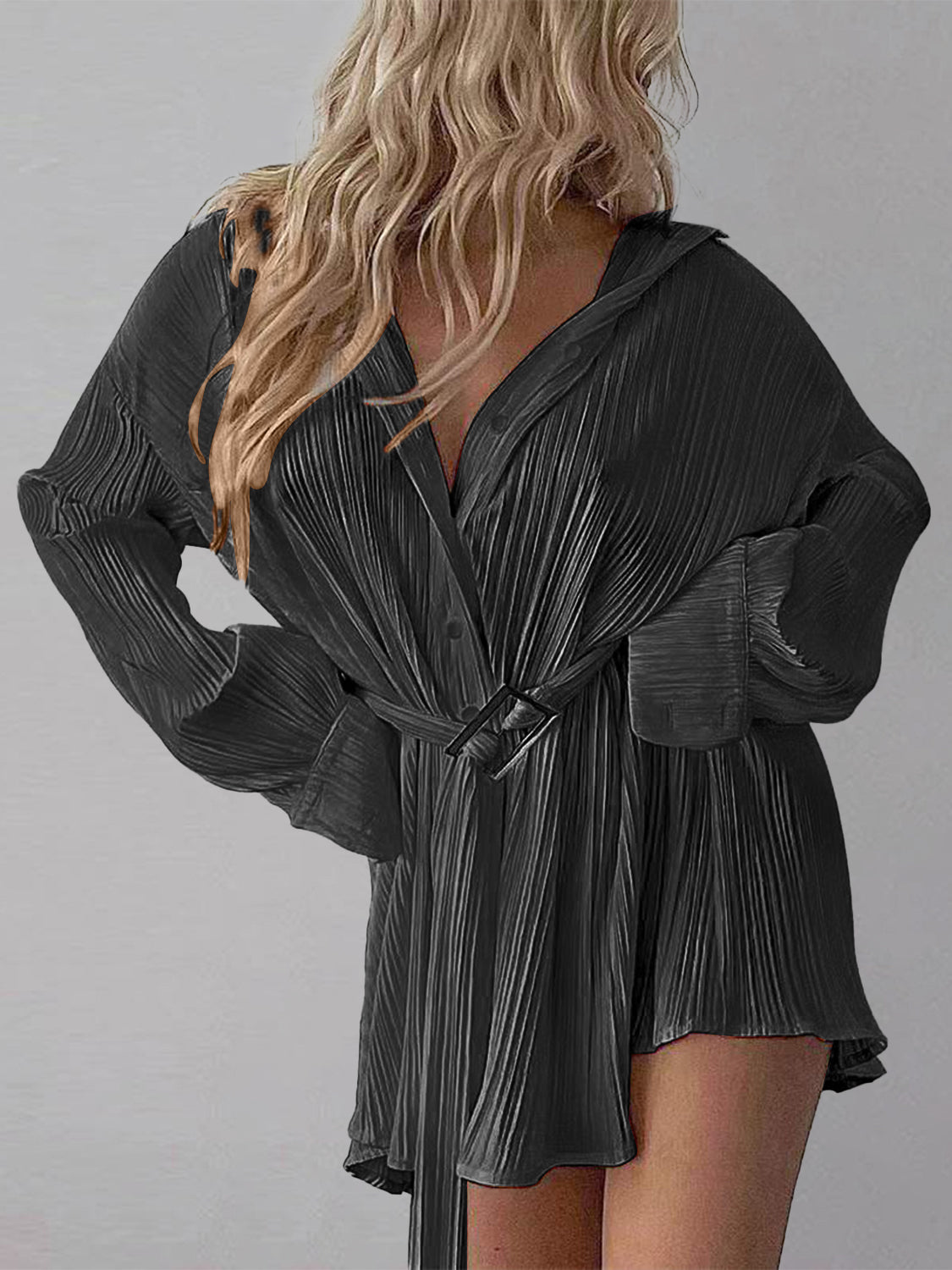 Pleated Shirt Dress