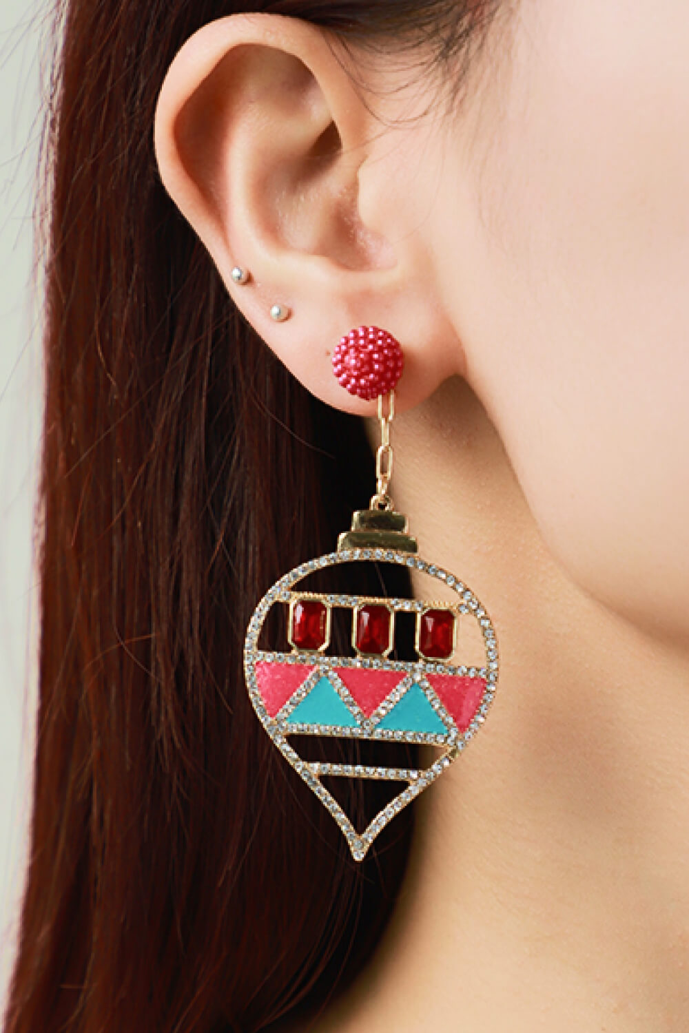 Rhinestone Multicolored Drop Earrings