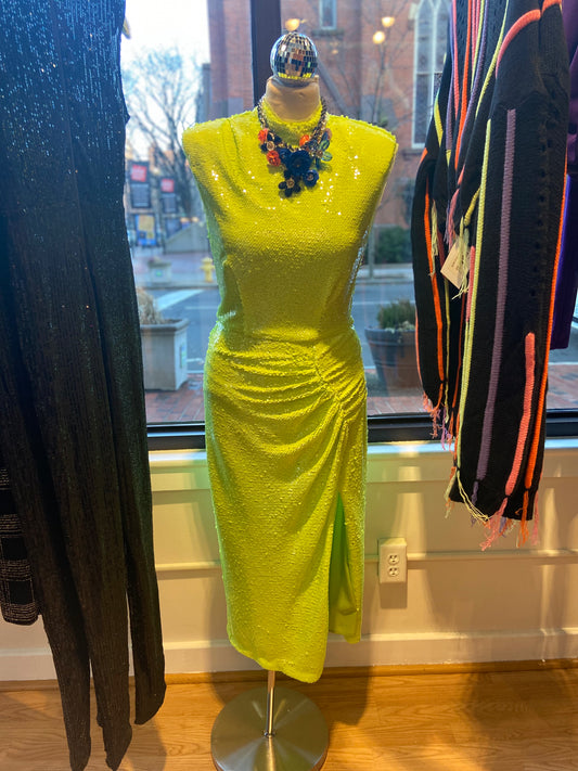Neon sequin dress